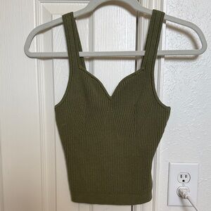 Abercrombie & Fitch Olive Ribbed Camisole